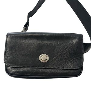 Rachel Comey Black Leather Crossbody Bag Fanny Pack Belt Bag 8x4x1.25